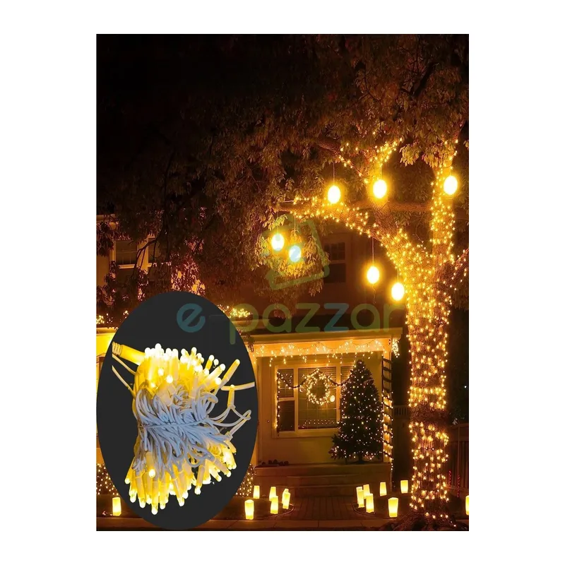 10m 100 Led Ip65 Dış Mekan Led Işık Beyaz Kablo