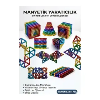 216 Parça 5mm Manyetik Top Seti | Sihirli Mıknatıslı Küp Yapı Oyuncak | Stres ve Rahatlama İçin Eğlenceli Manyetik Toplar