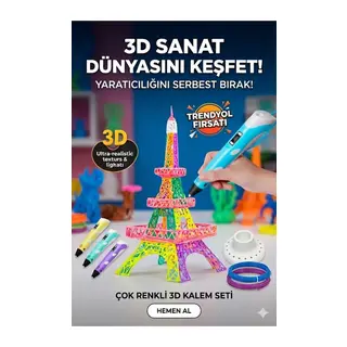 3D Kalem Seti (MAVİ) Dijital Göstergeli + 3 Renk Filament Hediyeli Eğitici Yazıcı ABS/PLA Uyumlu