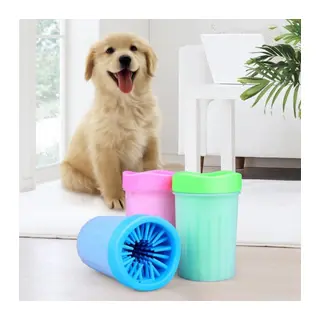 BUFFER® Silikon Jel Fırçalı Kedi Köpek Pati Ayak Yıkama Temizleme Kovası (Küçük)