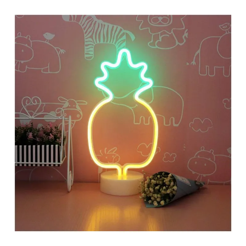 BUFFER® Dekoratif Ananaslı Neon Led Masa Ve Gece Lambası Hediyelik Lamba