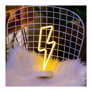 BUFFER® Dekoratif Şimşek Şeklinde Pilli Neon Led Lamba Süs Masa Lambası