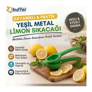 TrdStore® Yeşil Metal Limon Sıkacağı, Manuel Narenciye Sıkma Aparatı