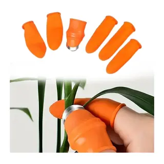 BUFFER® 5 Parça Pratik Parmak Koruyucu 1 Parça Baş Parmak Bıçaklı Eldiven Sebze Meyve Soyucu Kesme Ayıklayıcı Silikon Set