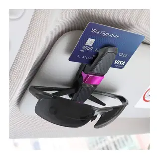 BUFFER® Araç İçi Güneşliğe Takılan 2'li Gözlük,Kart,Para Takmalık Aparat