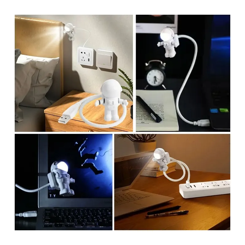 BUFFER® USB Astronot Gece Lambası, Masa Lambası, Kitap Okuma Lambası Işığı