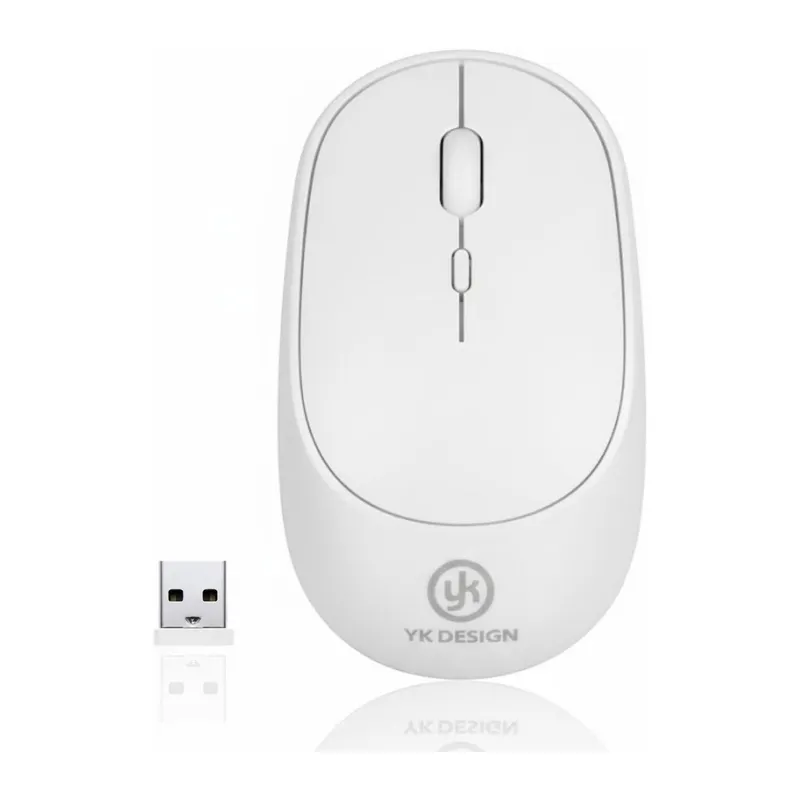 TrdStore® Beyaz Renkli Ergonomik Sessiz Kablosuz Mouse – USB Alıcılı, Ofis ve Oyun İçin Konforlu Bilgisayar Faresi MS6310
