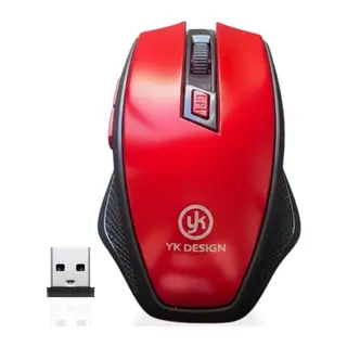 BUFFER® Kırmızı Renkli Baş Parmak Destekli Ergonomik Sessiz Kablosuz Mouse – USB Alıcılı, Ofis ve Oyun İçin Konforlu Bilgisayar Faresi MS6300