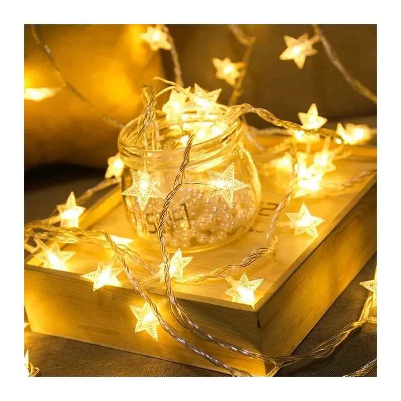 TrdStore® 20 Adet Mini Yıldız Led 5 Metre Günışığı Rengi Dekoratif Led