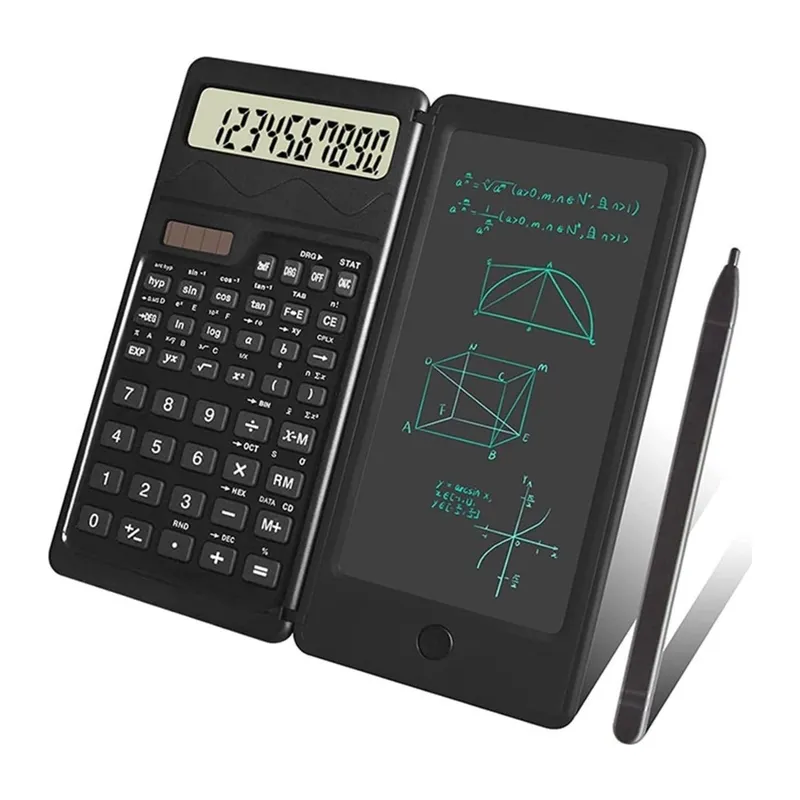 BUFFER® Silinebilir LCD Yazı Tabletli,Kalemli Katlanabilir Bilimsel Hesap Makinesi