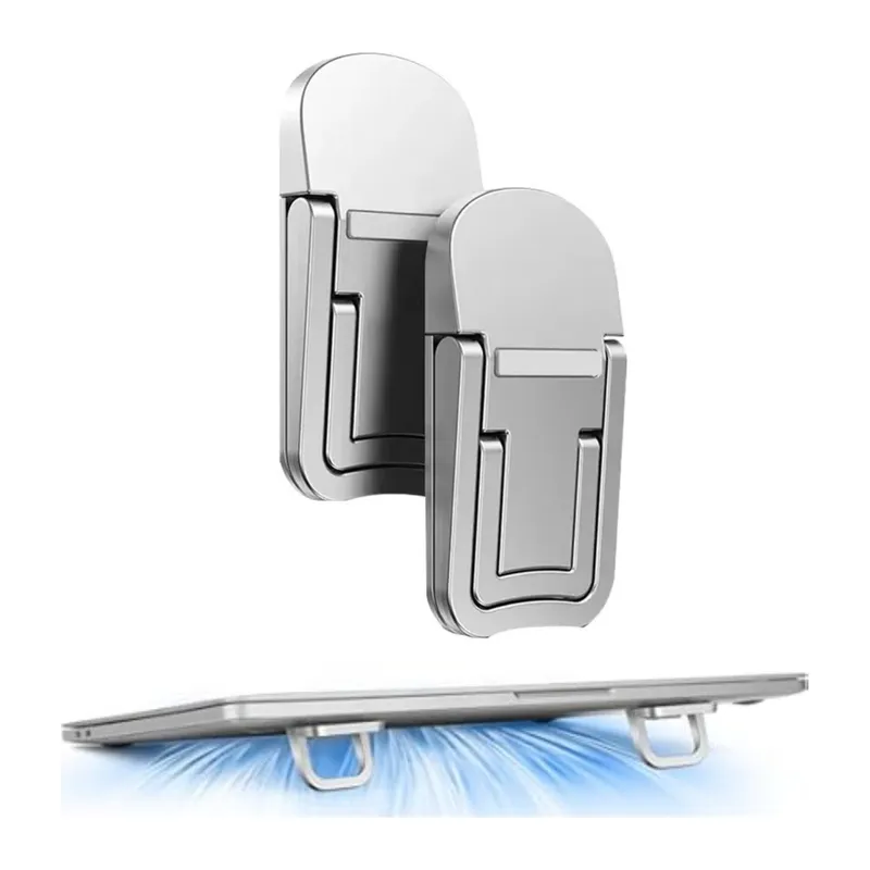 BUFFER® 1 Çift Yapışkanlı Katlanabilir Laptop Standı – Mini Notebook Yükseltici, Taşınabilir Kaymaz Laptop Ayağı
