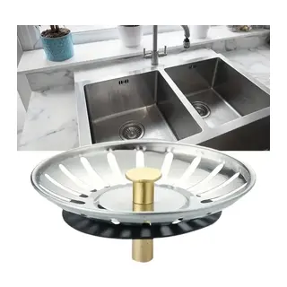 BUFFER® Paslanmaz Çelik Mutfak Evye Lavabo Süzgeci Lavabo Gideri Atık Gıda Tıpası