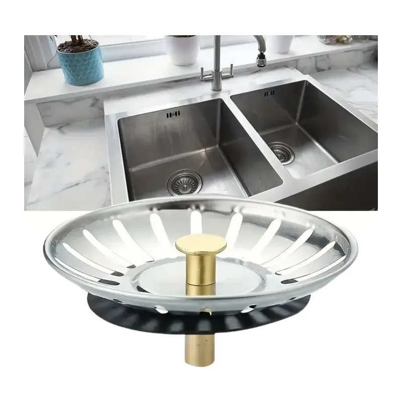 BUFFER® Paslanmaz Çelik Mutfak Evye Lavabo Süzgeci Lavabo Gideri Atık Gıda Tıpası