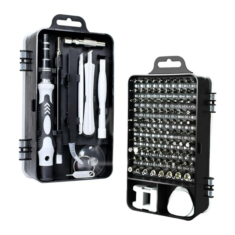 BUFFER® Hassas Tornavida Seti Bilgisayar Pc Telefon Onarım Aracı Seti Manyetik 115 in 1 Tornavida Seti