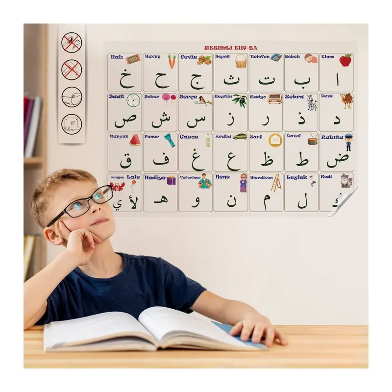 BUFFER® 70x100 cm Statik Kağıt Elif-Ba Öğrenme Tahtası