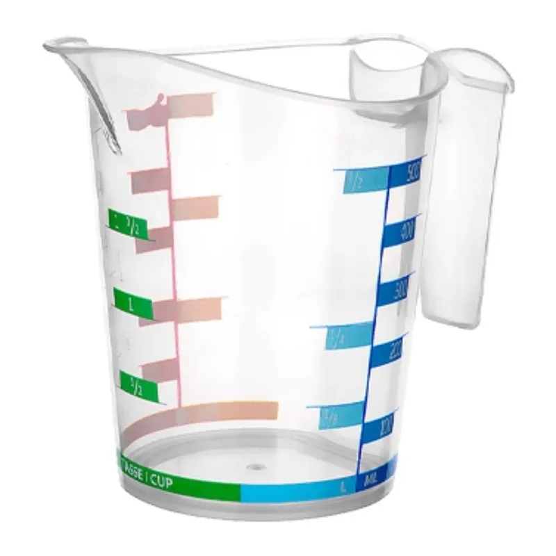 TrdStore® 1000 ml Renkli Dereceli Sert Plastik Mutfak Ölçü Kabı