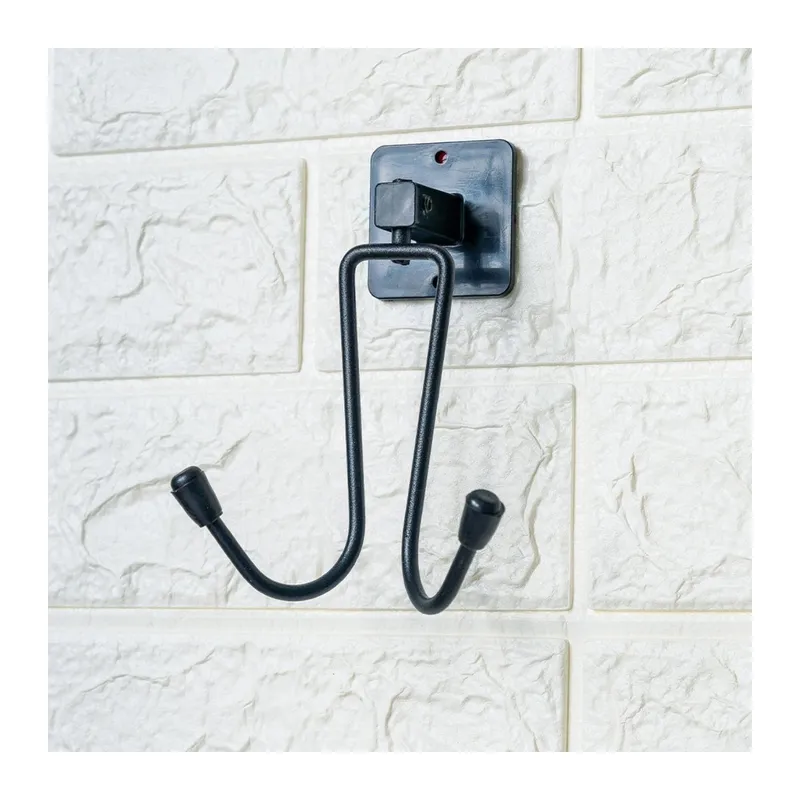 BUFFER® Kendiliğinden Yapışkanlı Siyah Paslanmaz Metal Bornoz ve Havlu Askılığı