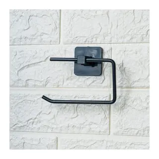 BUFFER® Kendiliğinden Yapışkanlı Siyah Paslanmaz Metal Kapaksız Tuvalet Kağıtlığı Aparatı