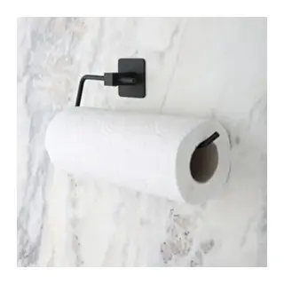 BUFFER® Kendiliğinden Yapışkanlı Siyah Paslanmaz Metal Rulo Havluluk Aparat