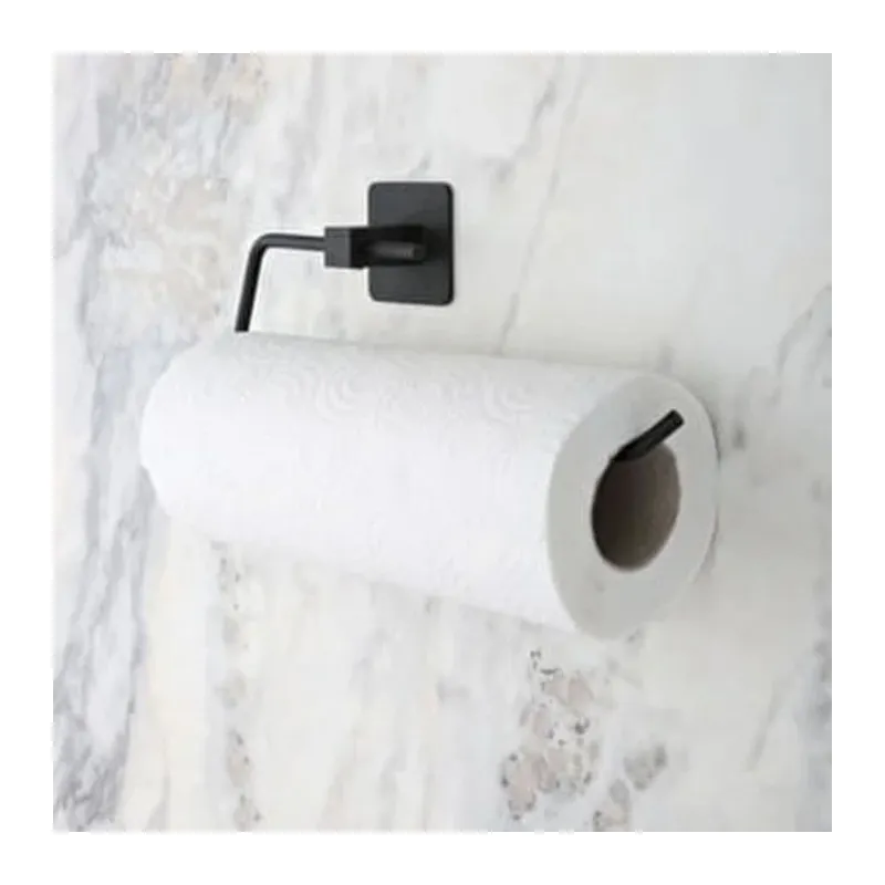 BUFFER® Kendiliğinden Yapışkanlı Siyah Paslanmaz Metal Rulo Havluluk Aparat