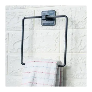 BUFFER® Kendiliğinden Yapışkanlı Siyah Paslanmaz Metal Kare Havluluk