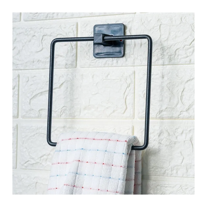 BUFFER® Kendiliğinden Yapışkanlı Siyah Paslanmaz Metal Kare Havluluk