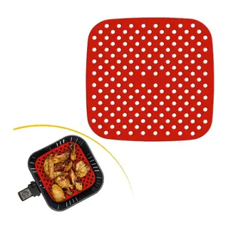 BUFFER® Renkli Isıya Dayanıklı Yıkanılabilir Silikon Fırın Ve Airfryer Kare Pişirme Matı 21,5 Cm