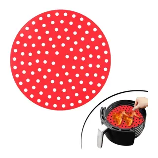BUFFER® Siyah Isıya Dayanıklı Yıkanılabilir Silikon Fırın Ve Airfryer Yuvarlak Model Pişirme Matı 23 Cm