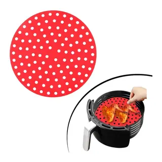 BUFFER® Siyah Isıya Dayanıklı Yıkanılabilir Silikon Fırın Ve Airfryer Yuvarlak Model Pişirme Matı 20 Cm