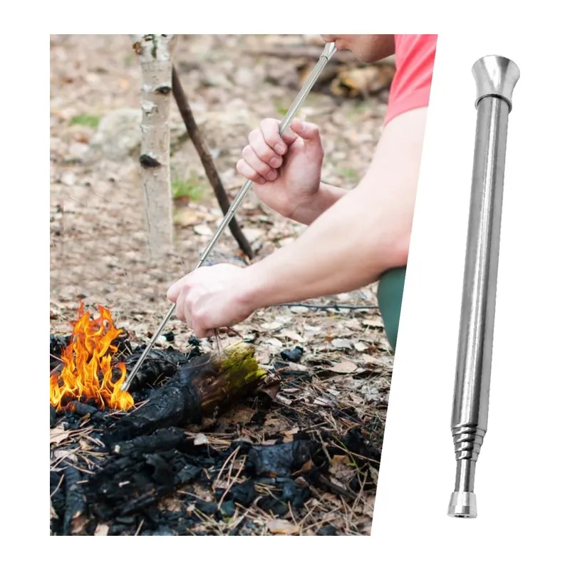 BUFFER® Teleskopik Ateş Başlatıcı Outdoor Üfleme Borusu 63 Cm