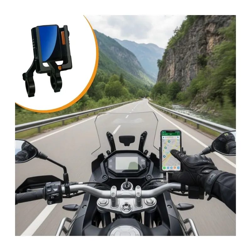 Evrensel Motosiklet Telefon Tutucu – Kaymaz, Kilitlenebilir Güvenli Tutuşlu, 360° Ayarlanabilir Gidon Bağlantılı Akıllı Telefon Aparatı