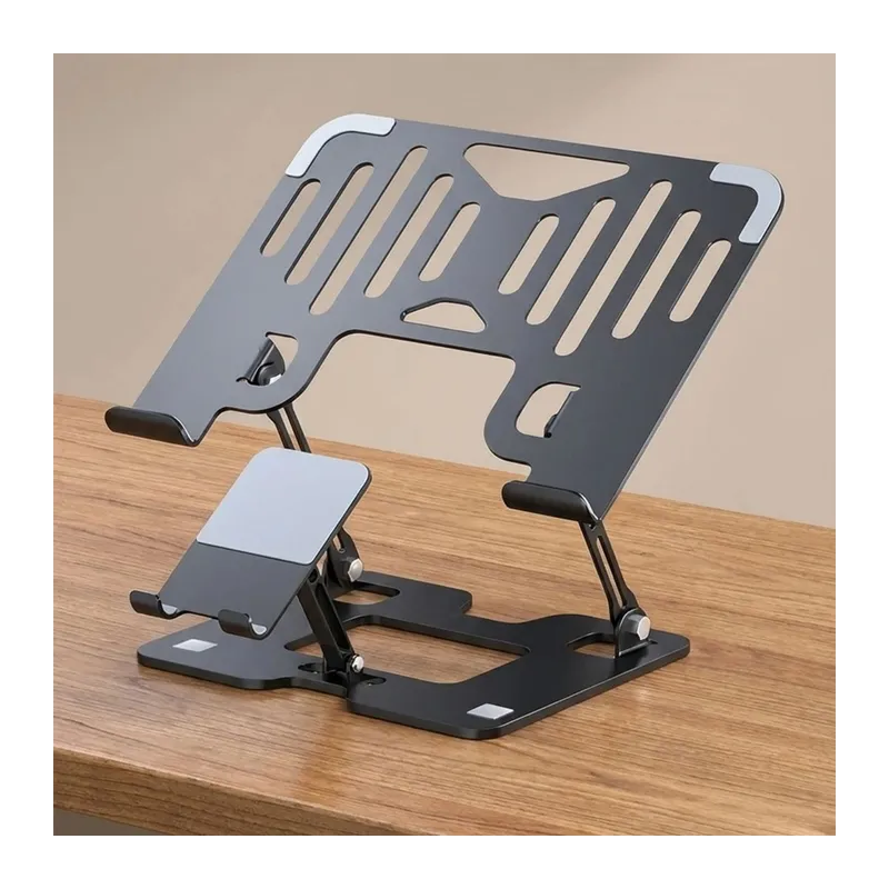 BUFFER® 2’si 1 Arada Laptop ve Telefon Standı – AlüMetal Ayarlanabilir,Katlanabilir,Ergonomik Yükseltici
