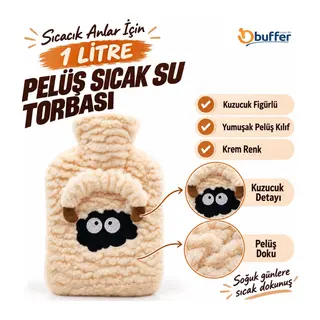 Kuzucuk Figürlü Peluş Sıcak Su Torbası 1 Lt – Yumuşak Kılıf, Uzun Süre Sıcak Tutan Termal Su Torbası