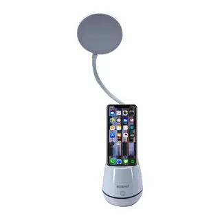 BUFFER®Kalemlikli Telefon Tutacaklı Şarjlı Dokunmatik 3 Mod Esnek Başlıklı Dimmerli LED Masa Lambası