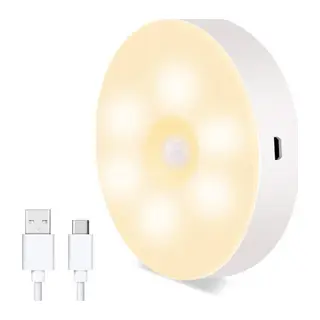 BUFFER® Hareket Sensörlü Usb Şarjlı Spot Lamba Mıknatıslı ve Yapışkanlı Gün Işığı Renk Led