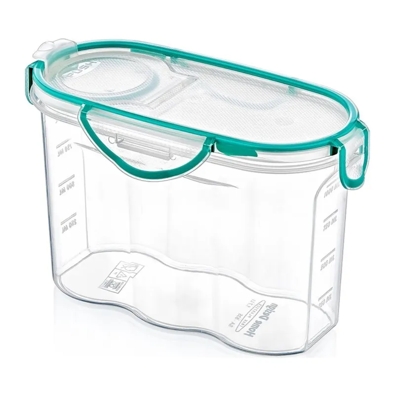 TrdStore® Kilitli Kapaklı Contalı Hava,Su Sıvı Geçirmez 1,2 Litre Erzak Saklama Kabı-SA580