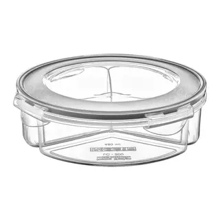 BUFFER® 3 Bölmeli Sızdırmaz Contalı Kilitli Kapaklı 1,35 Litre yuvarlak Erzak Saklama Kabı LC-500