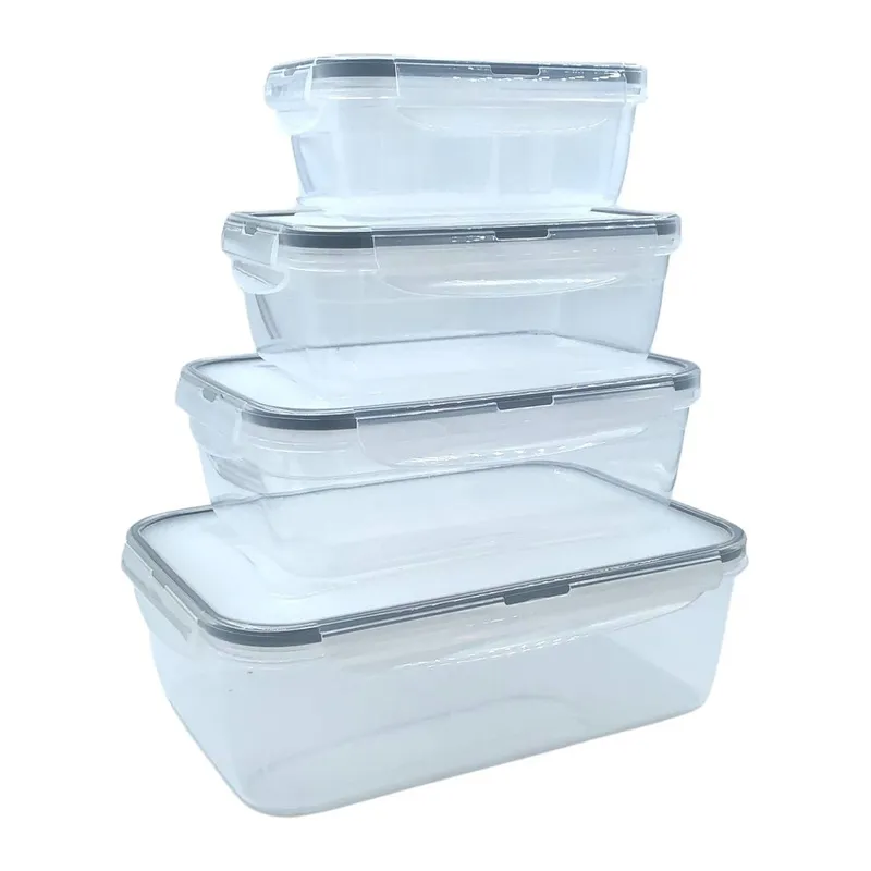 BUFFER® 4lü İç İçe Sızdırmaz Contalı Kilitli Kapaklı Plastik Erzak Saklama Kapları LC315