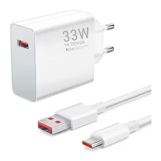 BUFFER® 33W Hızlı Şarj Adaptörü – Type-C Kablolu, USB Çıkışlı, Akıllı Şarj Destekli Duvar Tipi Şarj Cihazı