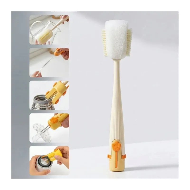 TrdStore® 5’i 1 Arada Çok Amaçlı Şişe Temizleme Fırçası – Sürahi, Kavanoz, Pipet, Kapak, Emzik ve Biberon Temizlik Seti