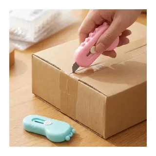 BUFFER® Dinozor Tasarımlı 2’li Mini Makas ve Falçata Seti – Pratik Kargo Paket Açıcı Aparat