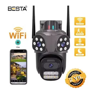Dış Mekan Üç Kameralı Gece Görüşlü Full Hd Ip Akıllı Güvenlik Kamerası PTZ GÜVENLİK KAMERASI BB-1735