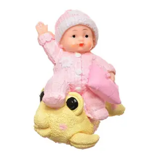 BUFFER® Decotown Hediyelik Sevimli Pembe Bebek Biblo Polyester Süs Eşyası