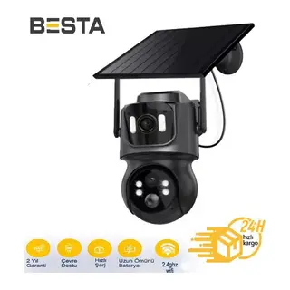 3 MP + 3MP CİFT KAMERALI WİFİ SOLAR KABLOSUZ GÜVENLİK KAMERASI BS-2091