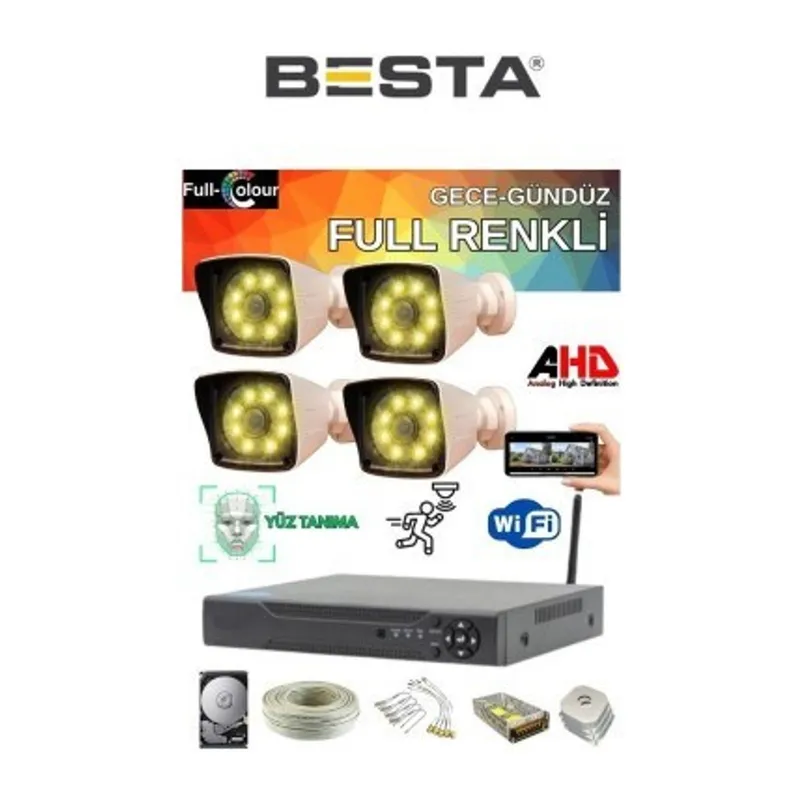4 Kameralı Güvenlik Seti 1 Tb Hdd- 5mp Sony Lensli Full Hd Gece Renkli Görüşlü Güvenlik Kamerası Sistemi - Cepten Izle