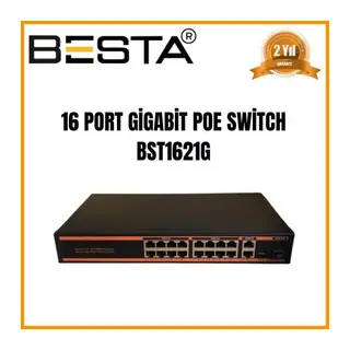 16 PORT GİGABİT POE SWİTCH 10/100/1000 Mbps BST1621G