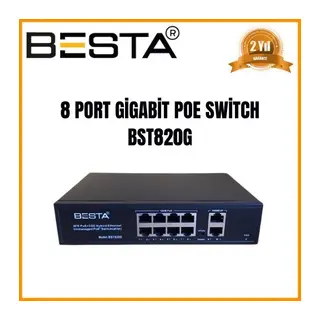8 PORT GİGABİT POE SWİTCH 10/100/1000 Mbps BST820G