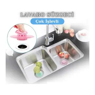 BUFFER® Silikon Malzeme Banyo Mutfak Gider Evye Lavabo İçine Çöp Tıpası Kaydırmaz Süzgeç Çeşitleri M