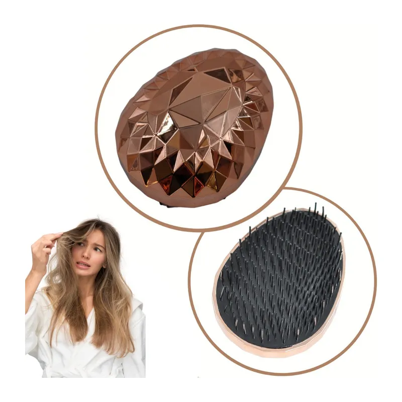 BUFFER® Rose Gold Saç Düzleştirici Tarak Geniş AralıklıHer Saç Tipine Uygun Fırçalı Saç Düzleştiric