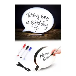 BUFFER® Kalemle Yazılabilen Konuşma Balonu Görünümlü Işıklı Mesaj Panosu
